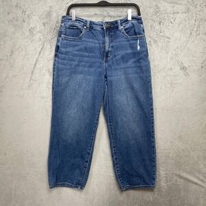 Vintage Y2K Baggy Wide Leg Blue Jeans Medium Wash Skater 12R High Rise 90s